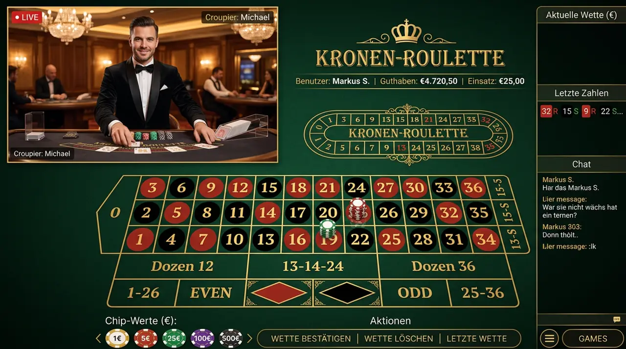 Live-Casino Tische im Sahara Sands